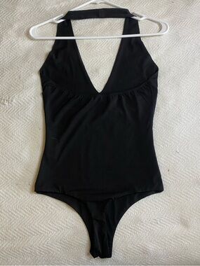 MM Couture Black Halter Bodysuit